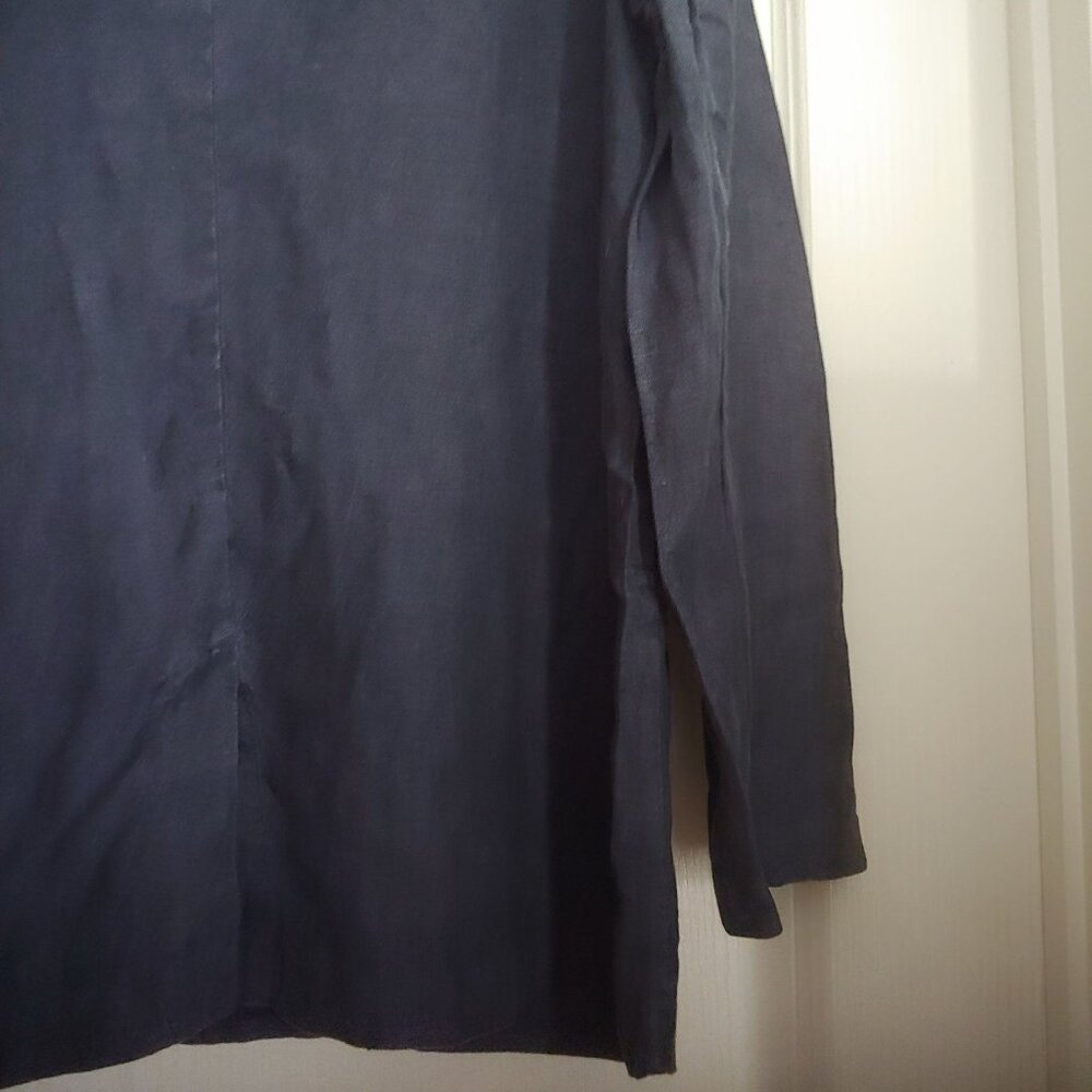 Garnet Hill Linen Career Business Travel Resort Nautical Coastal Button Blazer M - Picture 10 of 15